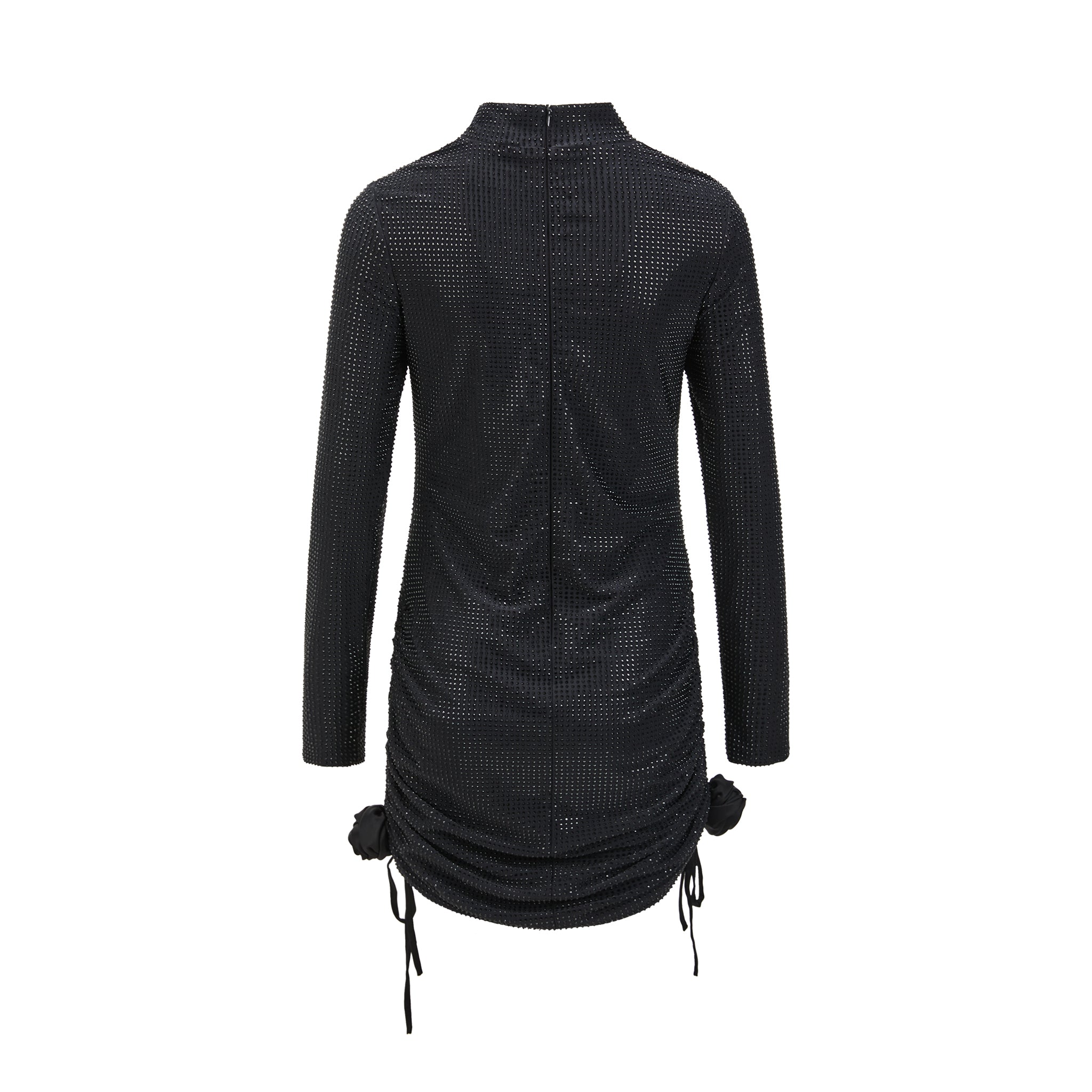 Starry Night Black Crystal Cutout Mini Dress - LEDAIR