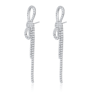Valentine Brilliant Crystals Bow Earrings - LEDAIR