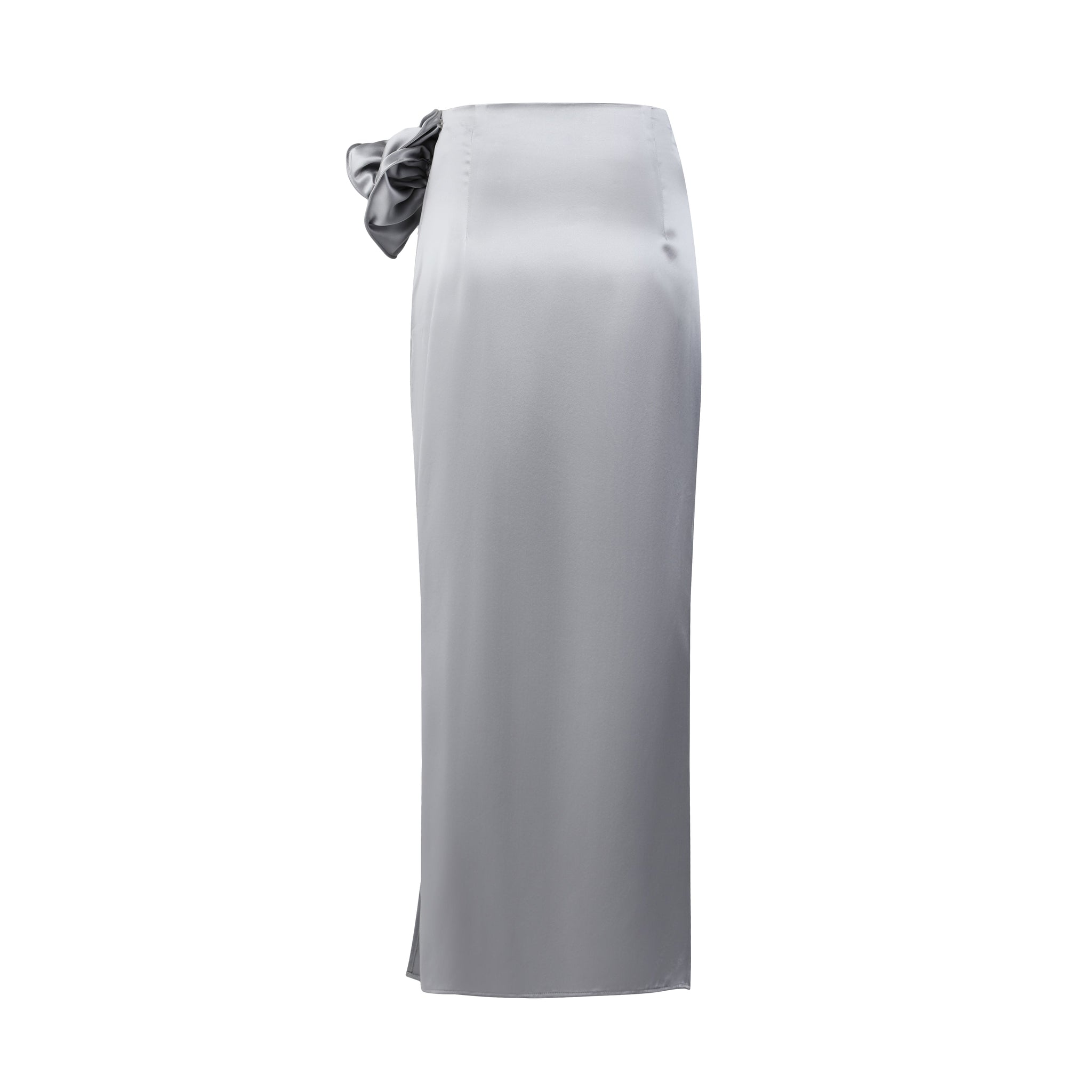 Viola Ruched Silk Midi Skirt - LEDAIR