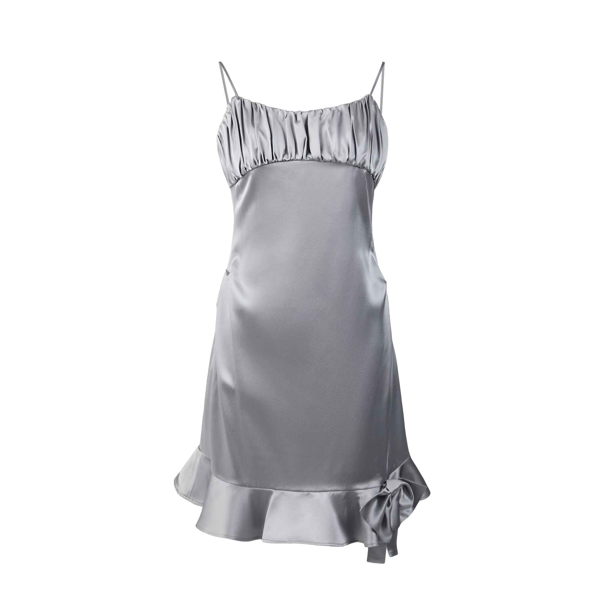 Viola Ruffled Silk Mini Dress - LEDAIR